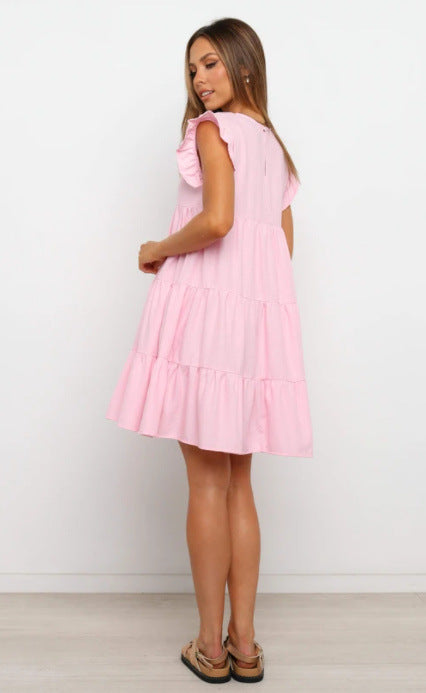 Innocence Linen Blend Babydoll Dress Lavender FINAL