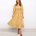 For Eternity Pocketed Smocked Midi Dress