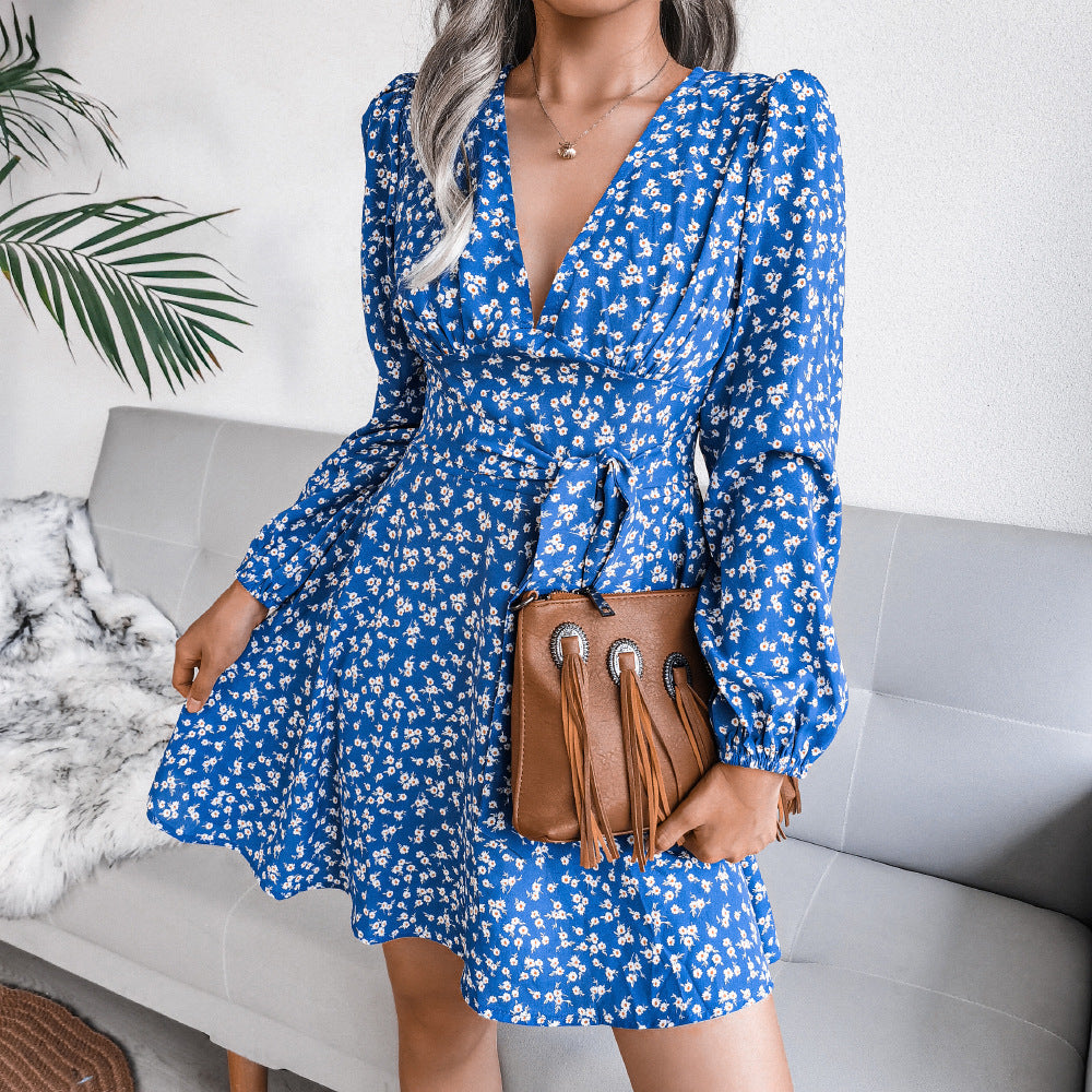 Kandy Printed Ruched Ruffle Mini Dress FINAL