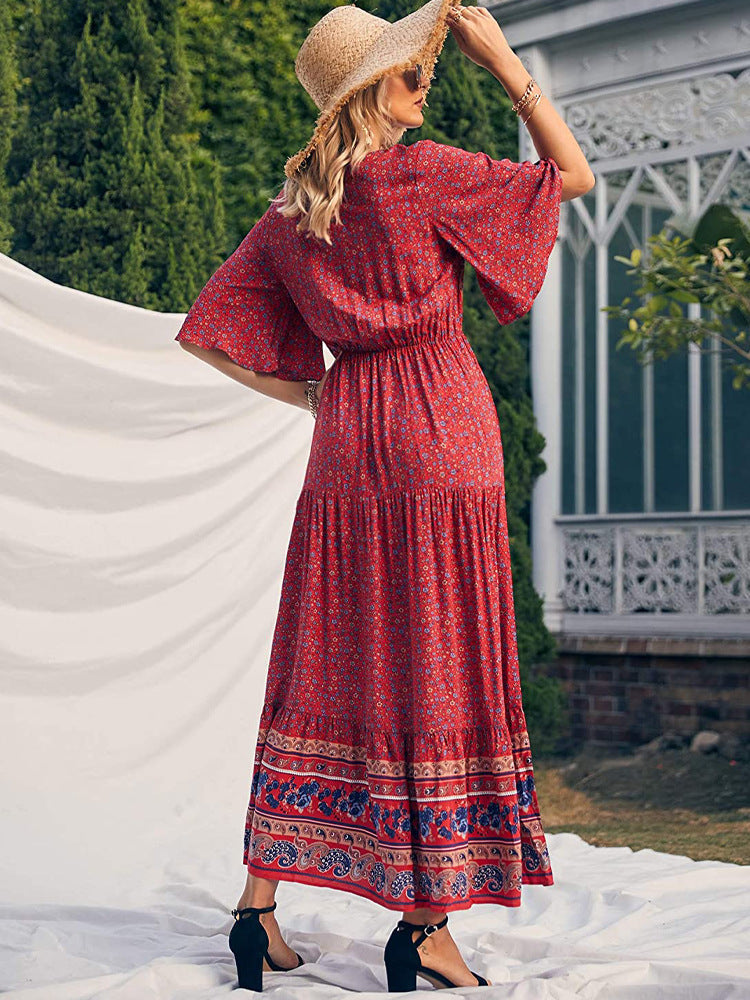 Jayleen Printed Smocked Midi Dress FINAL