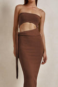 Santorini Sands Knit Tube Top Midi Dress