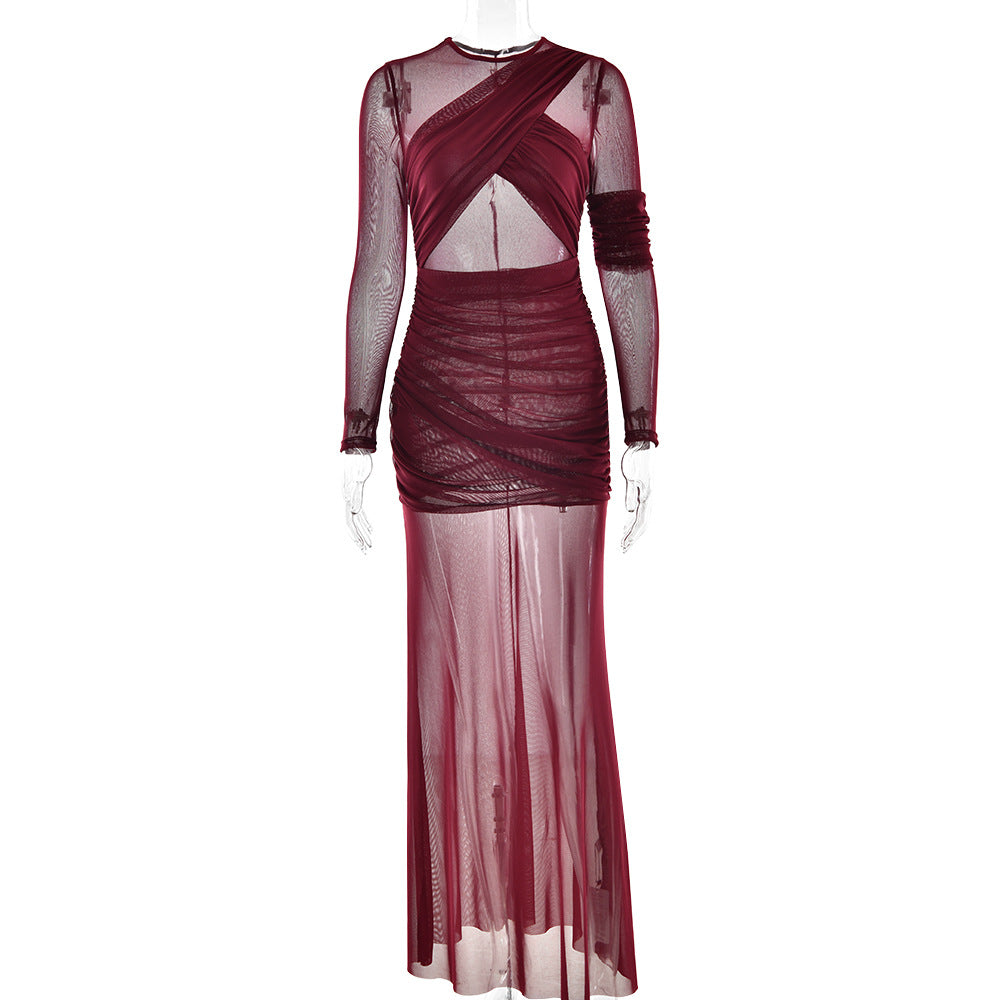 Bruna Maxi Dress Maroon