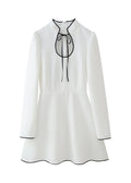 Elegant Bow Detail Fit and Flare Dress
