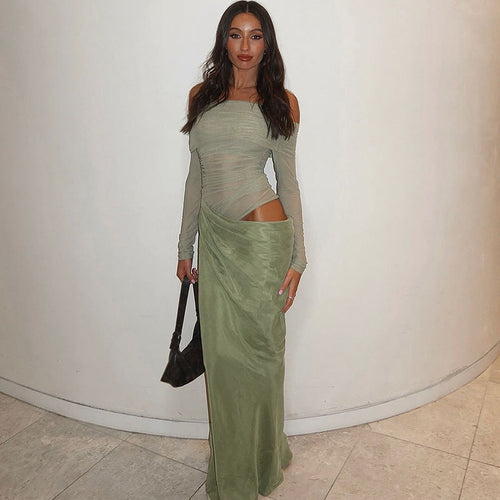 Alisha Off Shoulder Dress Green