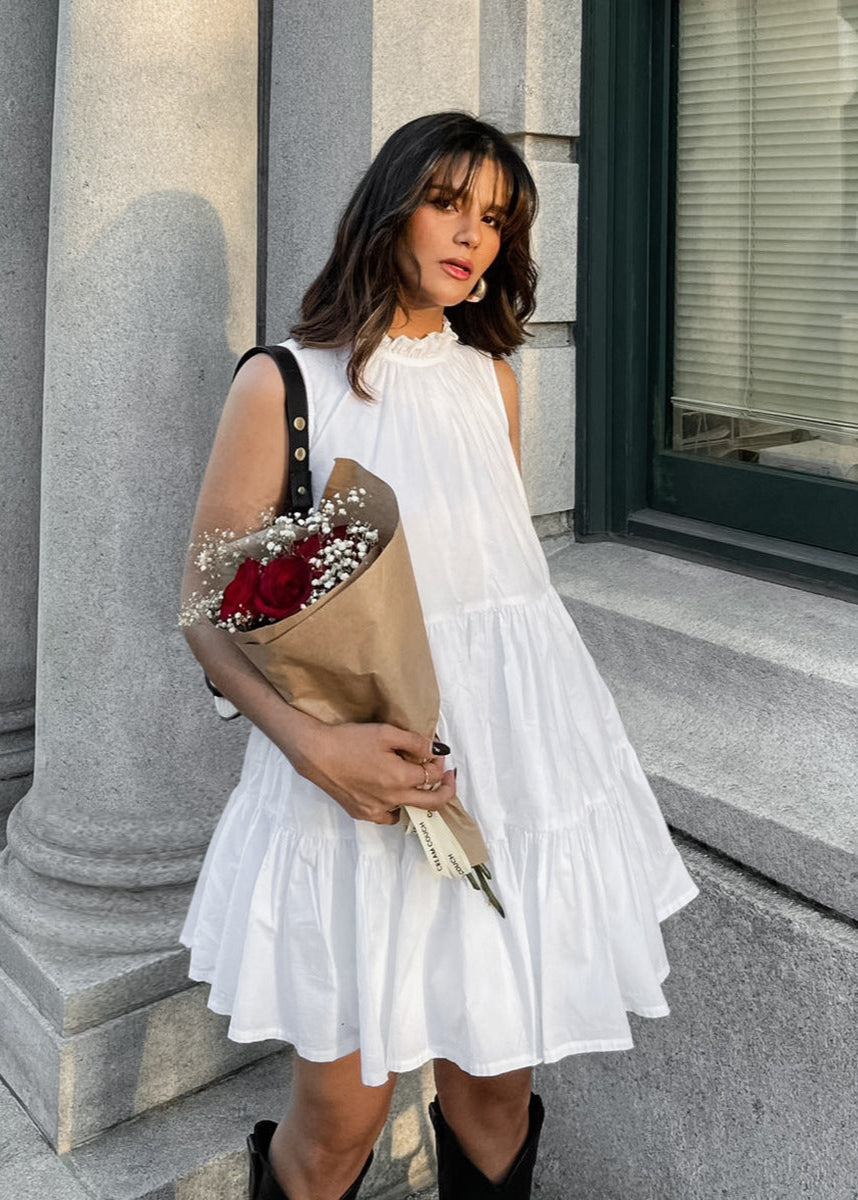 Camille TieRed Sleeveless Mini Dress