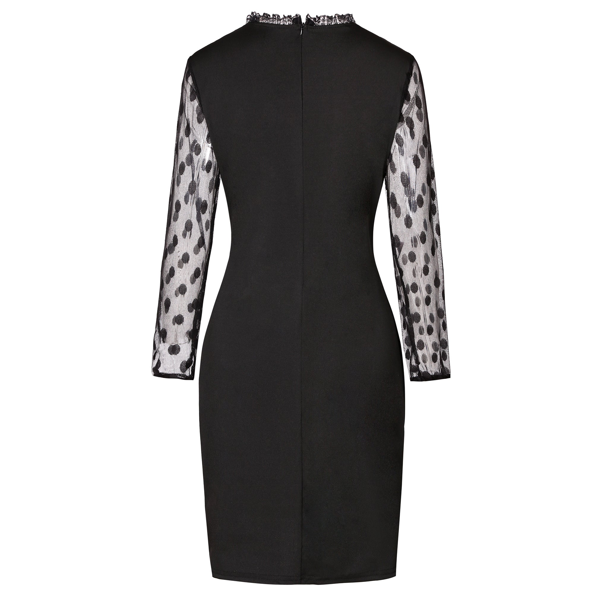 Carmina Statement Sleeve Bodycon Dress Black FINAL