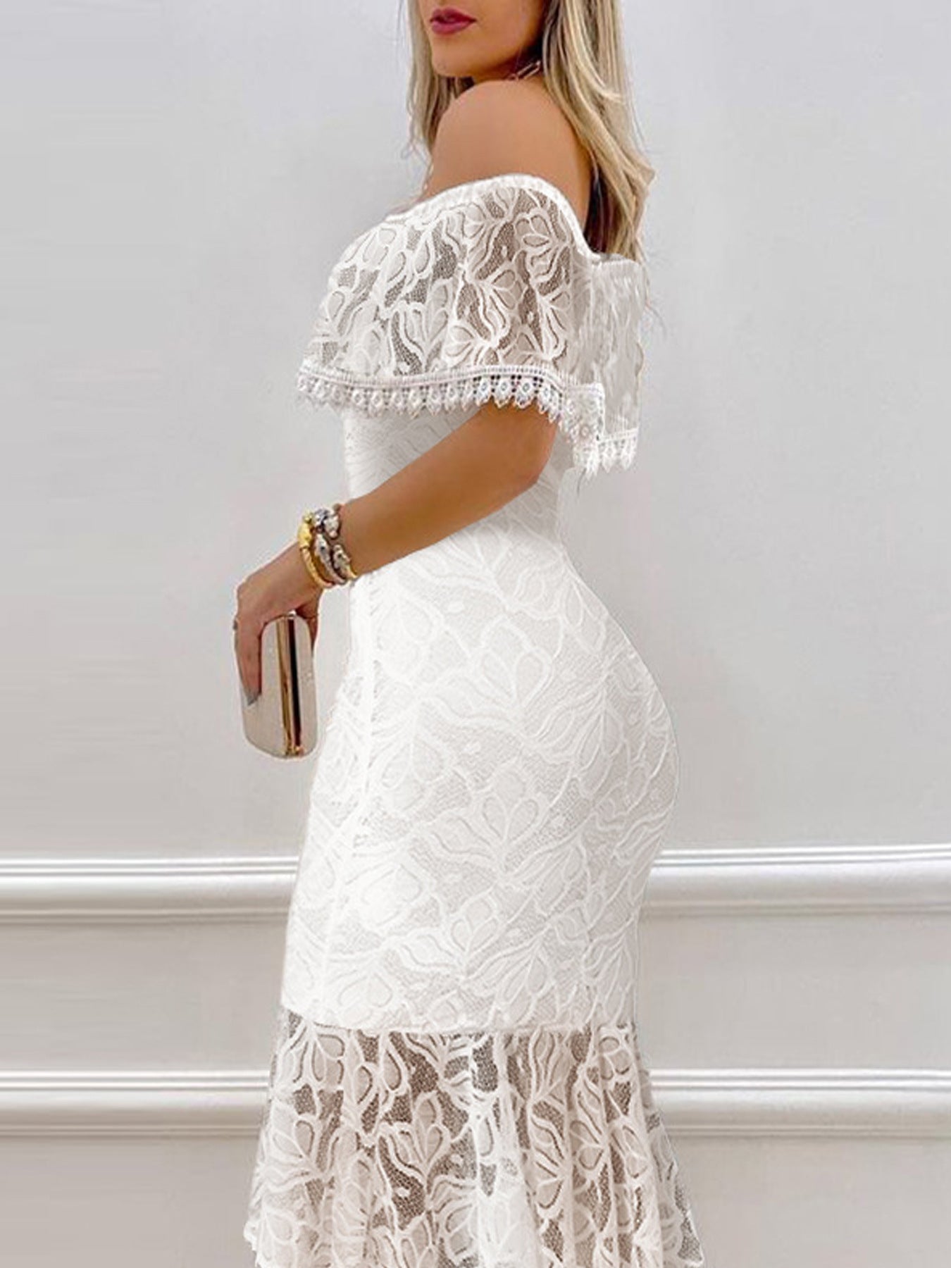 Off Shoulder Lace Sheath Sexy Cocktail Dress Dress