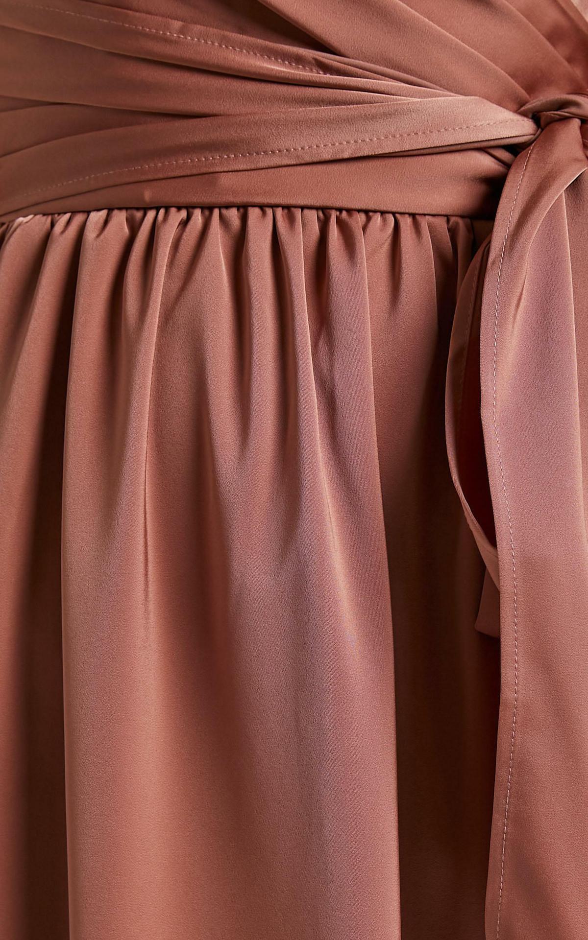 Limelight Satin High Low Maxi Dress Mauve