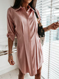Harmony Cotton Button Down Shirt Dress Blush