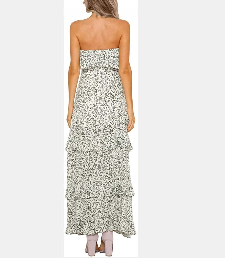 Naiza Strapless Floral Maxi Dress Sand