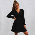 Meet And Greet Satin Drape Dress Black