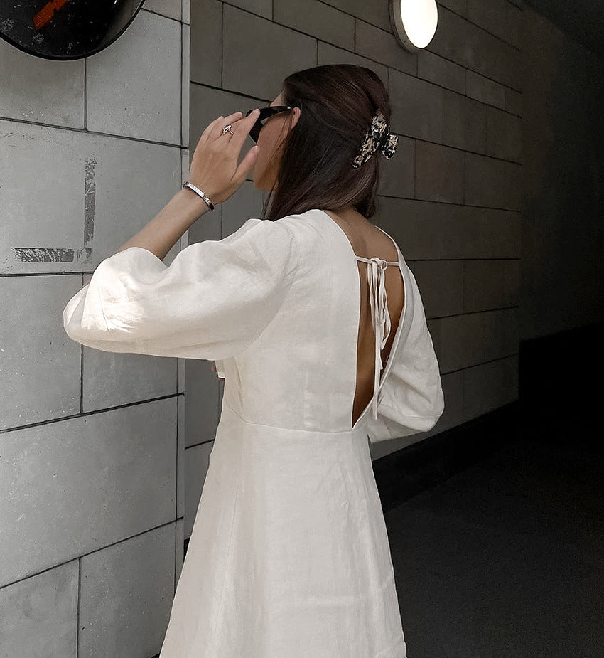 Gemini Rising Dress Off White