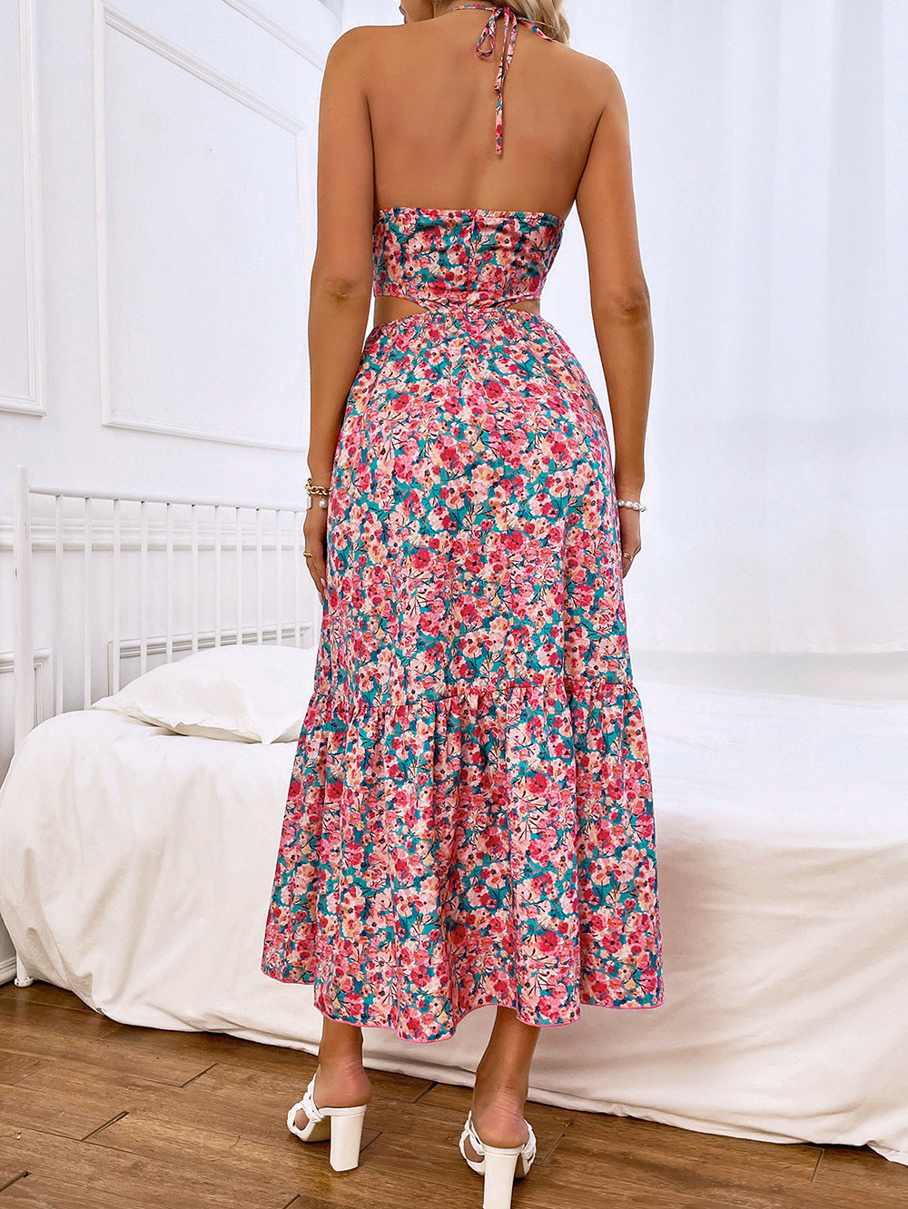 City Strut Printed Cutout Midi Dress FINAL