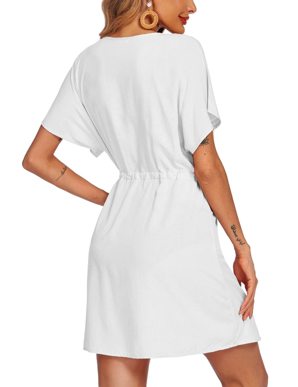 Chante Satin Drape Dress White FINAL