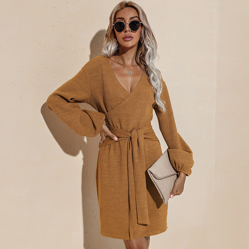 Rebecca Drape Knit Sweater Dress FINAL