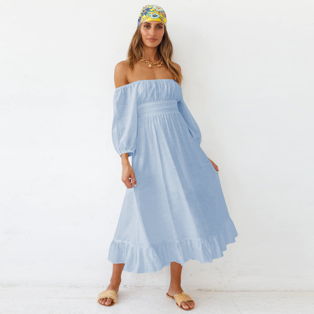 Samantha Puff Sleeve Midi Dress French Blue