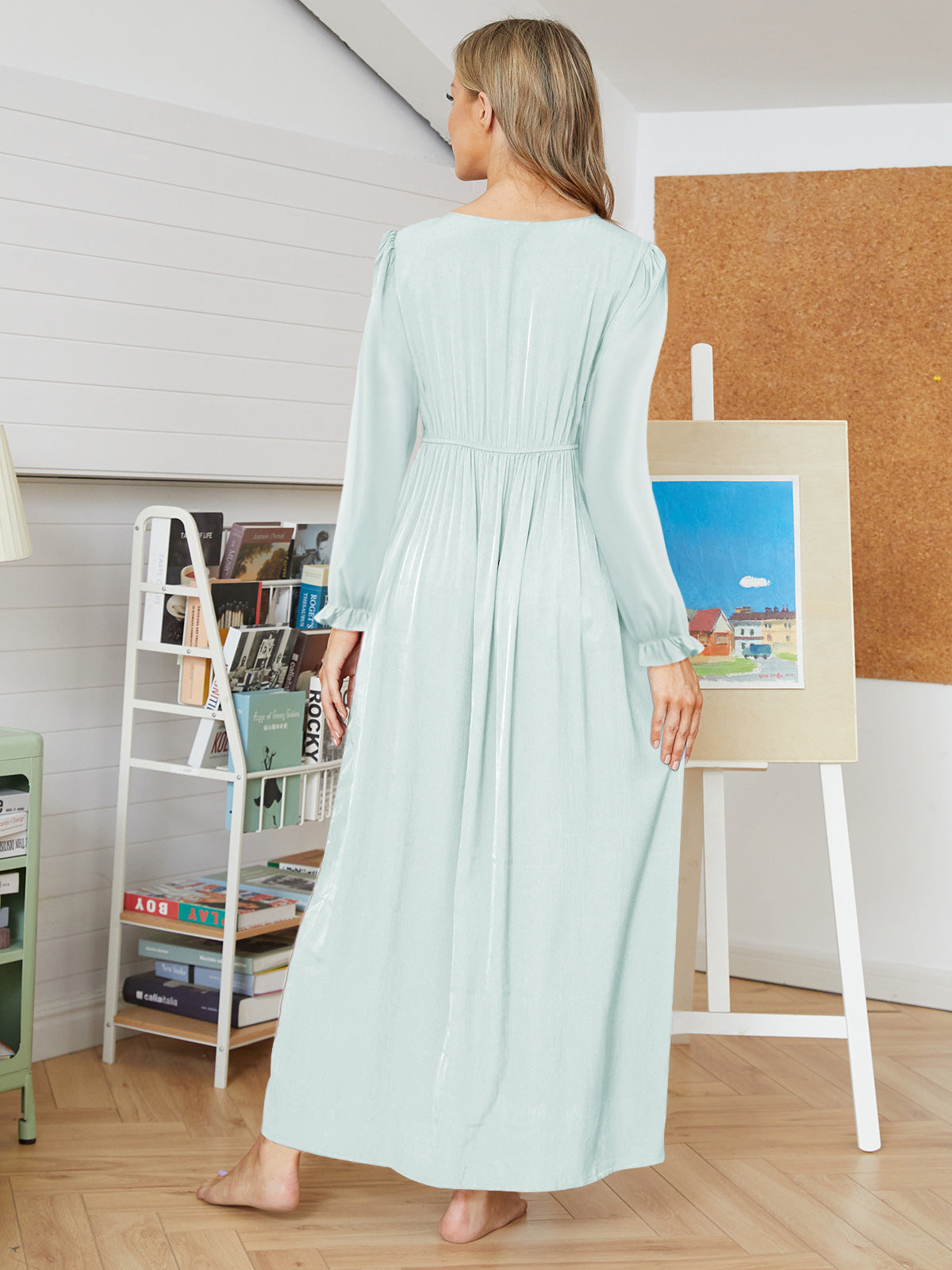 Queenie Woven Shimmer Midi Dress Mint