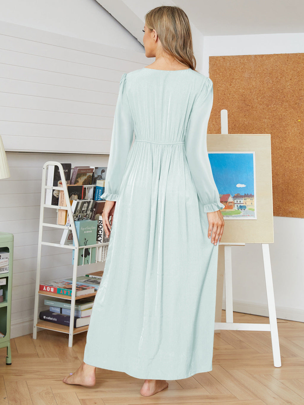 Queenie Woven Shimmer Midi Dress Mint
