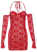 Scarlet Desire Lace Halter Mini Dress