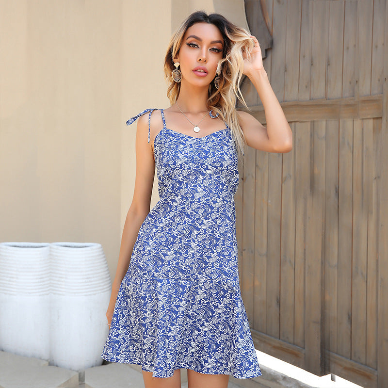 Kayla Floral Tie Strap Ruched Mini Dress Purple Multi