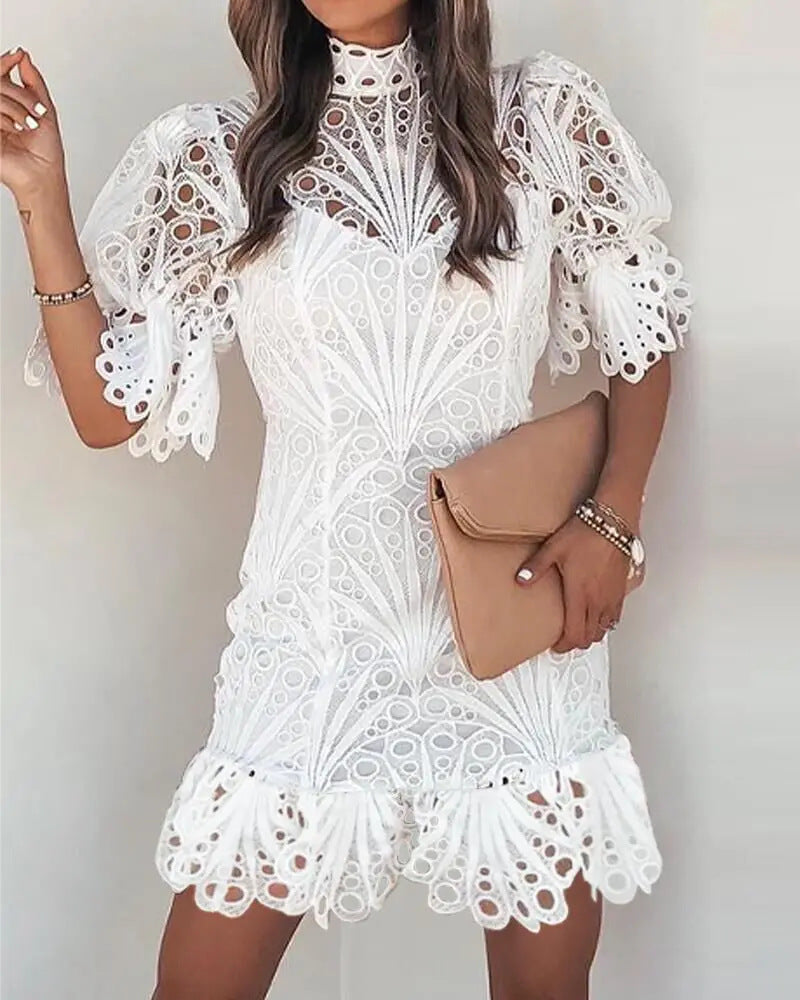 Champs lys������������es Embroidered Lace Dress