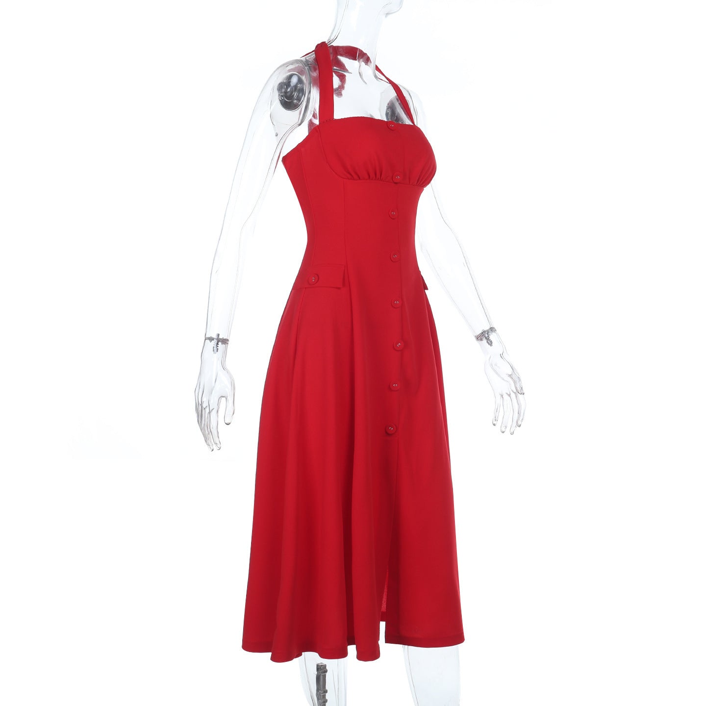 Carnes Midi Dress Red