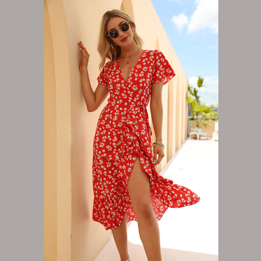 Sitara Floral Bardot Wrap Maxi Dress FINAL