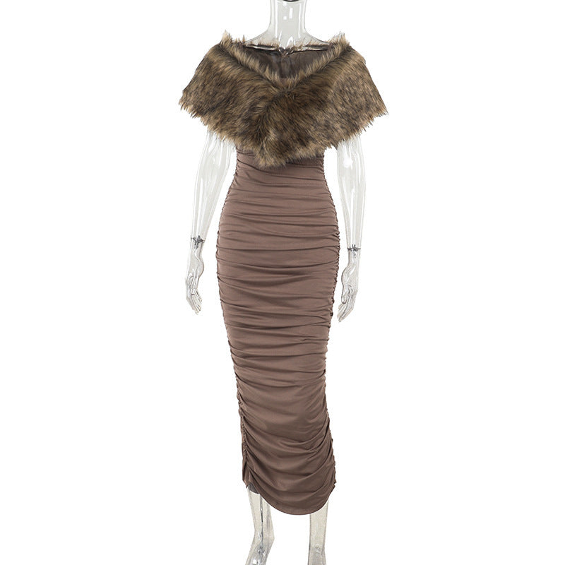 Mocha 2 piece Maxi Dress Brown