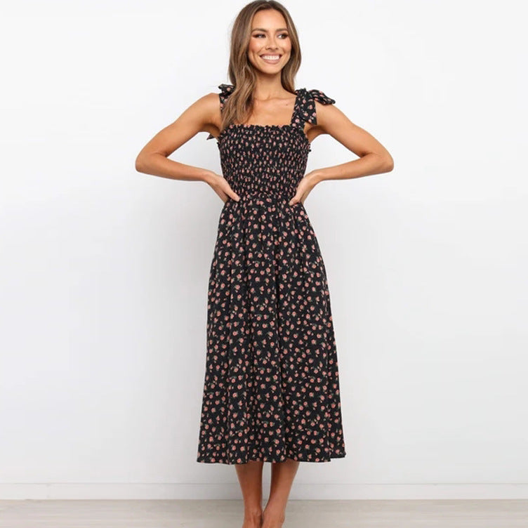 Violette Floral Satin Cutout Maxi Dress Black