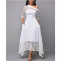 Overjoyed Pocketed Crochet Lace Maxi Dress Marshmallow