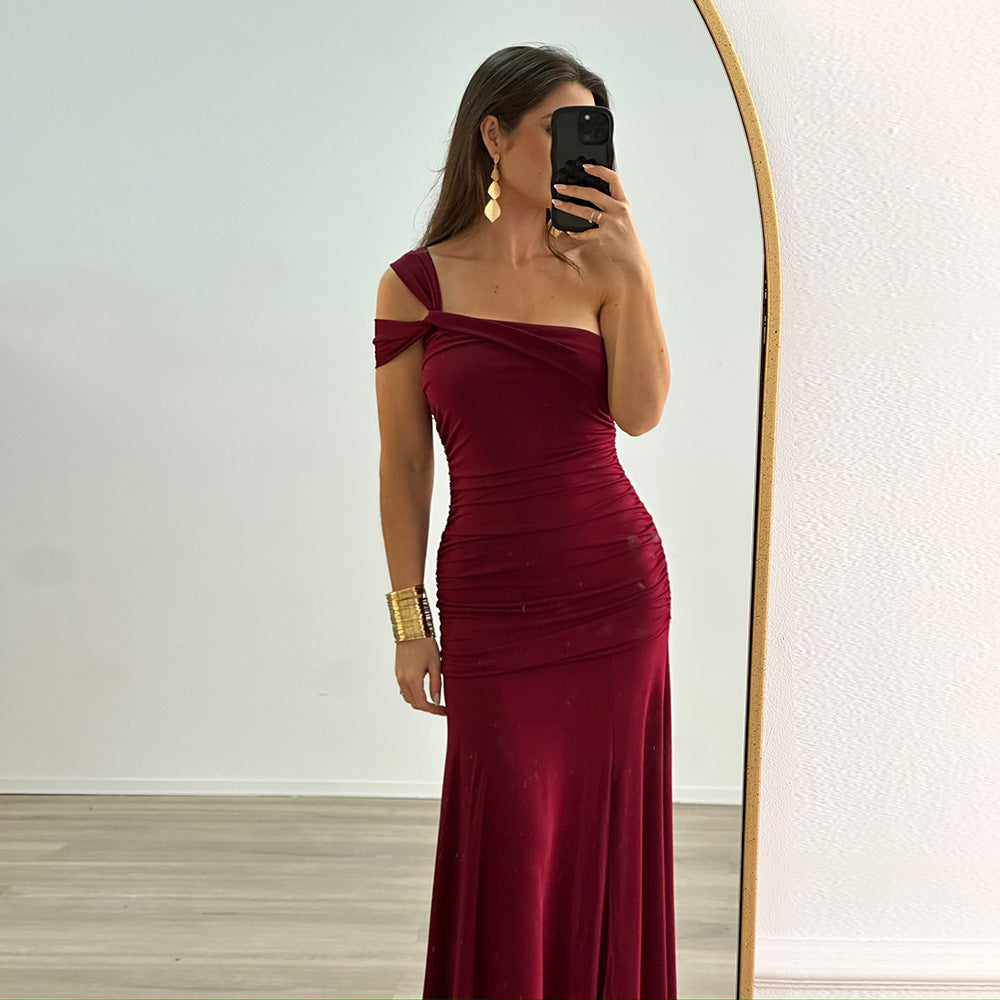 Elara Maxi Dress Maroon