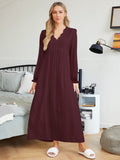 First Bloom Cotton Ruffle Maxi Dress Rust