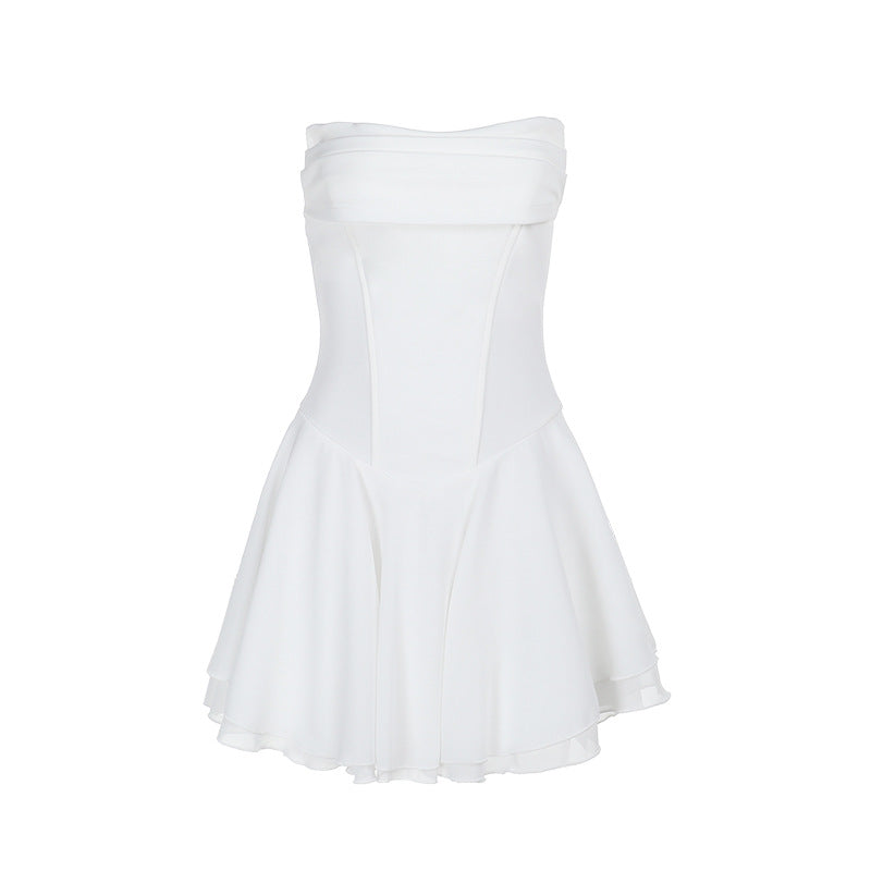 Fring Tube Dress White
