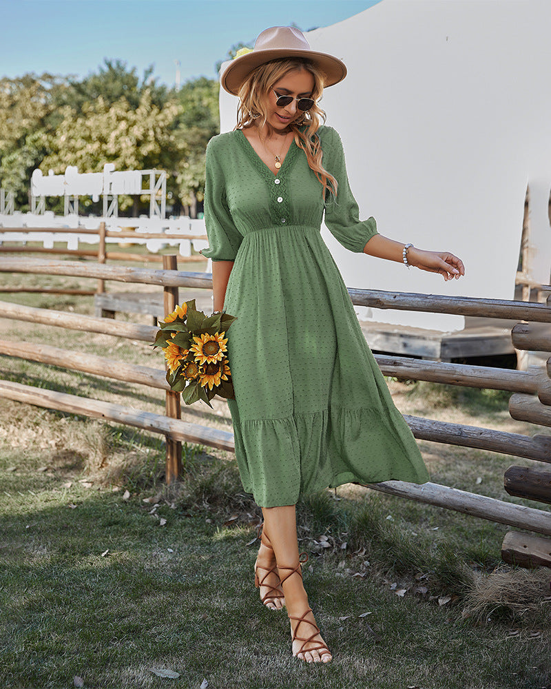 Yunay Satin Boho Maxi Dress Sage