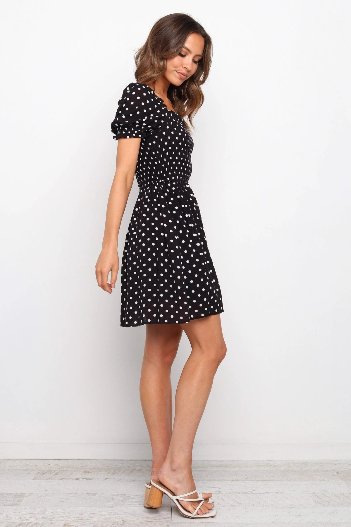 Dawn Polka Dot Puff Sleeve Babydoll Dress FINAL