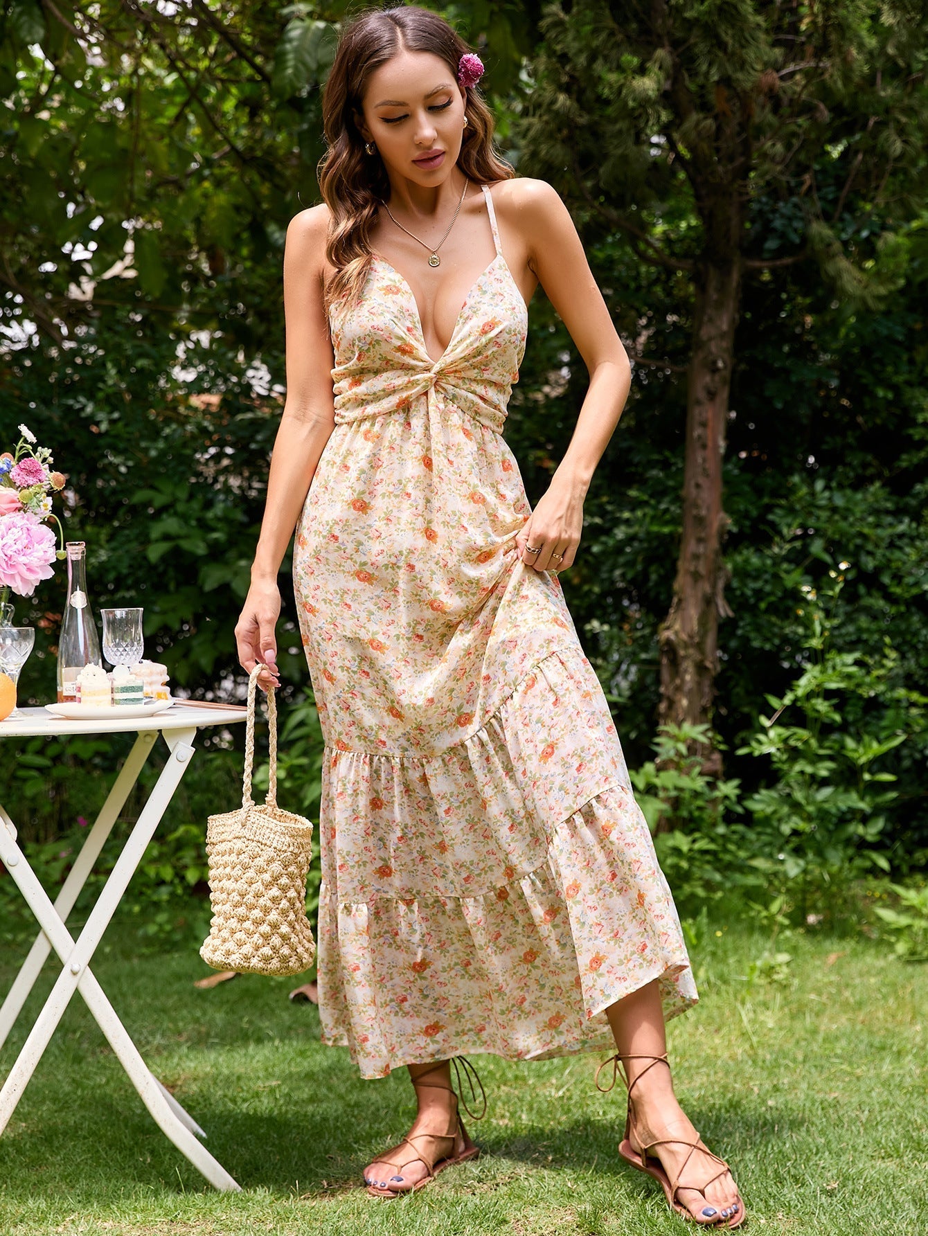 Loved By You Floral Midi Dress Blush