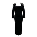 Elegant Graceful Square Collar Diamond Long Sleeve Bandage Dress Ladies Party Dinner Light Dress