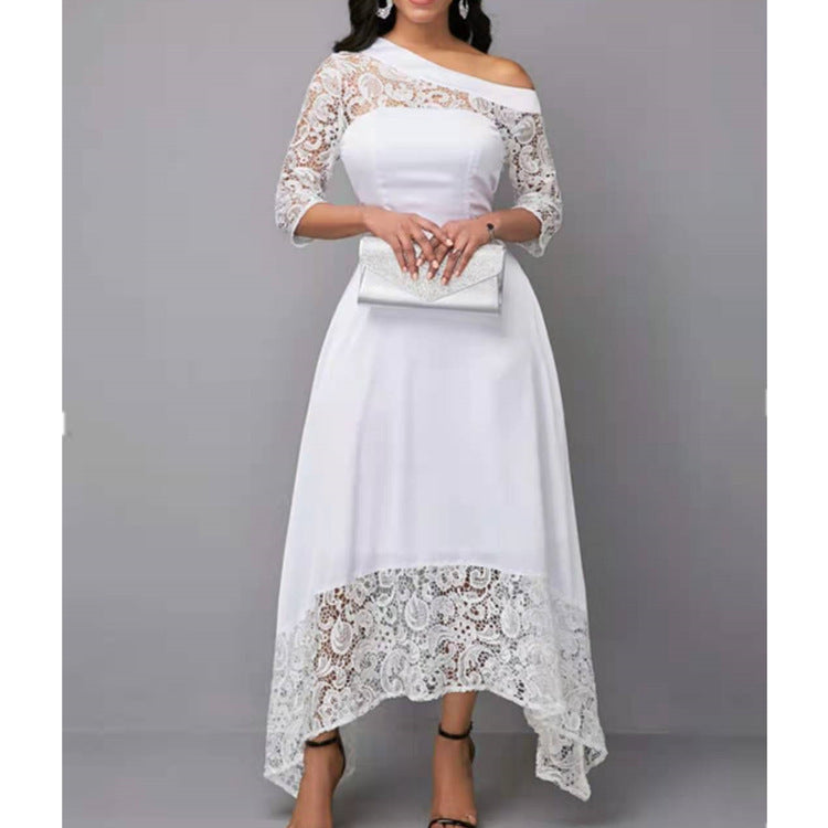 Overjoyed Pocketed Crochet Lace Maxi Dress Marshmallow