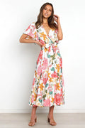 Taylen Satin Floral Cutout Maxi Dress FINAL