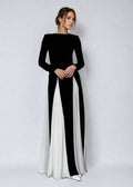 Amara Two Tone Long Sleeve Maxi Dress