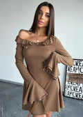 Sienna Off Shoulder Ruffle Sleeve Dress