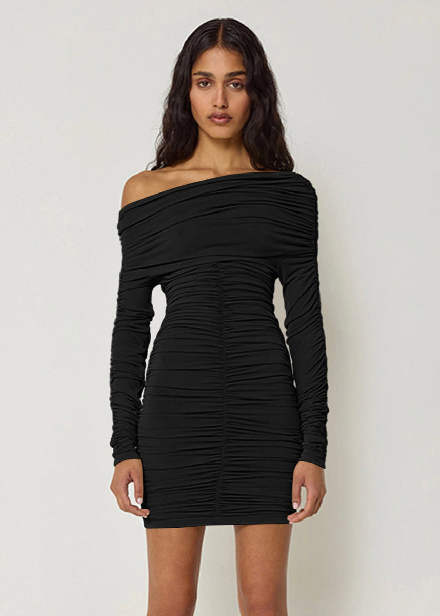 Isla Off Shoulder Ruched Mini Dress