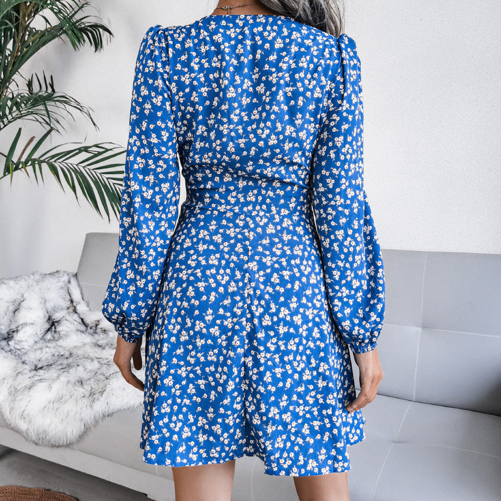 Kandy Printed Ruched Ruffle Mini Dress FINAL