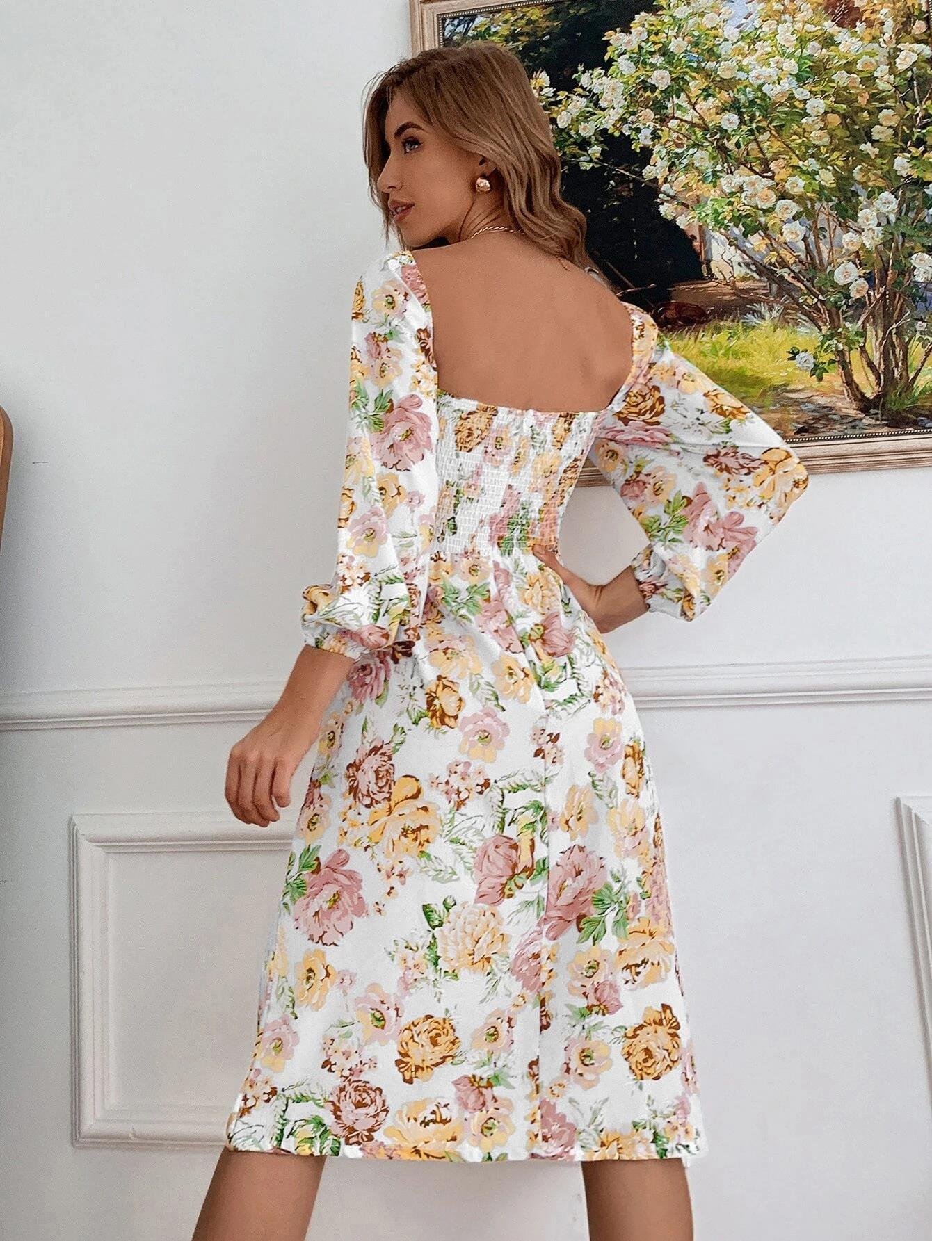 Still Your Cotton Blend Puff Sleeve Babydoll Dress