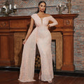 Long Sleeved Elegant Long Sequined Diagonal Collar Backless Cocktail Evening Dress Bridesmaid Dress