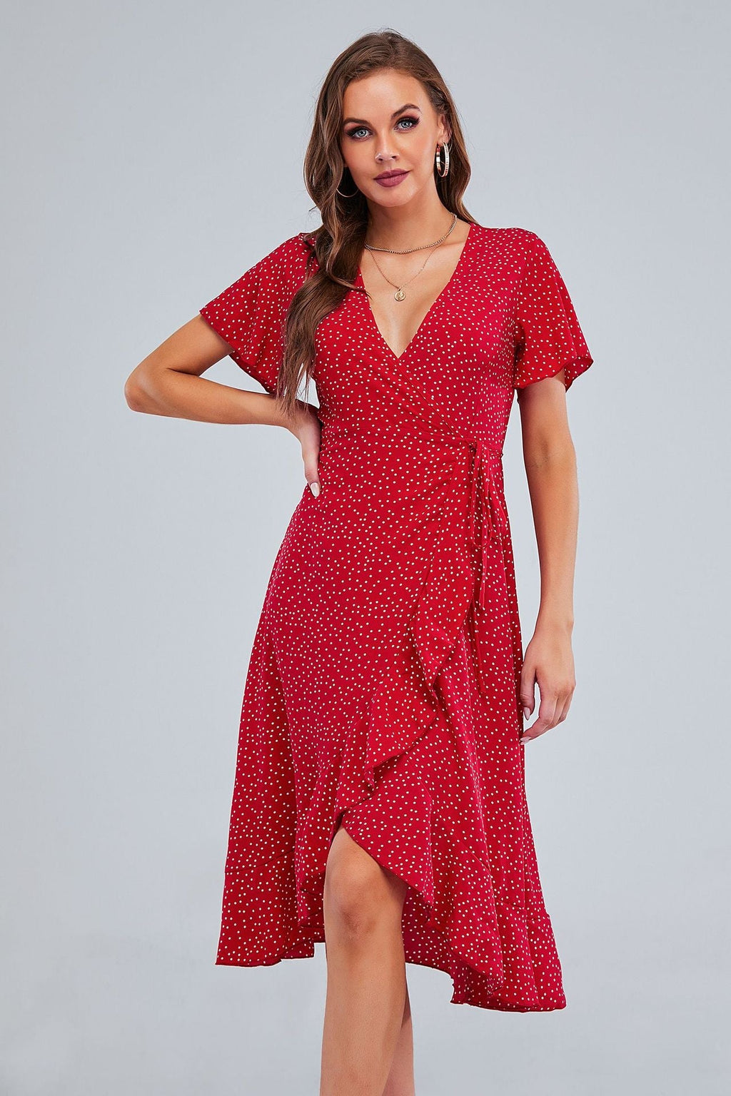 Rejoice Metallic Detailed Wrap Maxi Dress Magenta FINAL