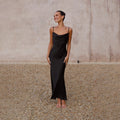 Love Letter Satin Cowl Neck Maxi Dress Sky Blue