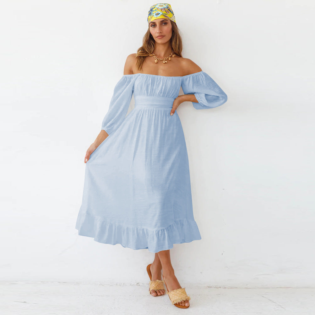 Samantha Puff Sleeve Midi Dress French Blue