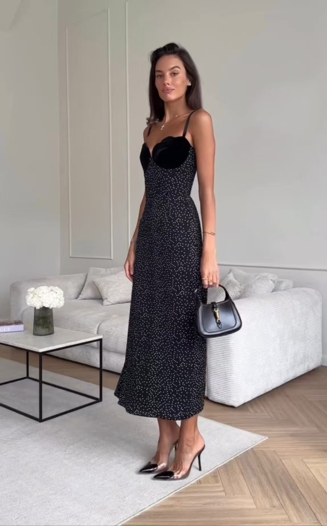 Inkwave Midi Dress Black