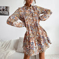 Raina Printed Button Down Shirt Dress FINAL